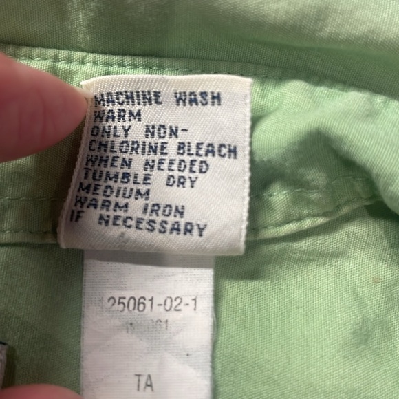 Y2K Gap short sleeve button-down blouse, 100% cotton shirt green women’s size XS - Picture 8 of 8